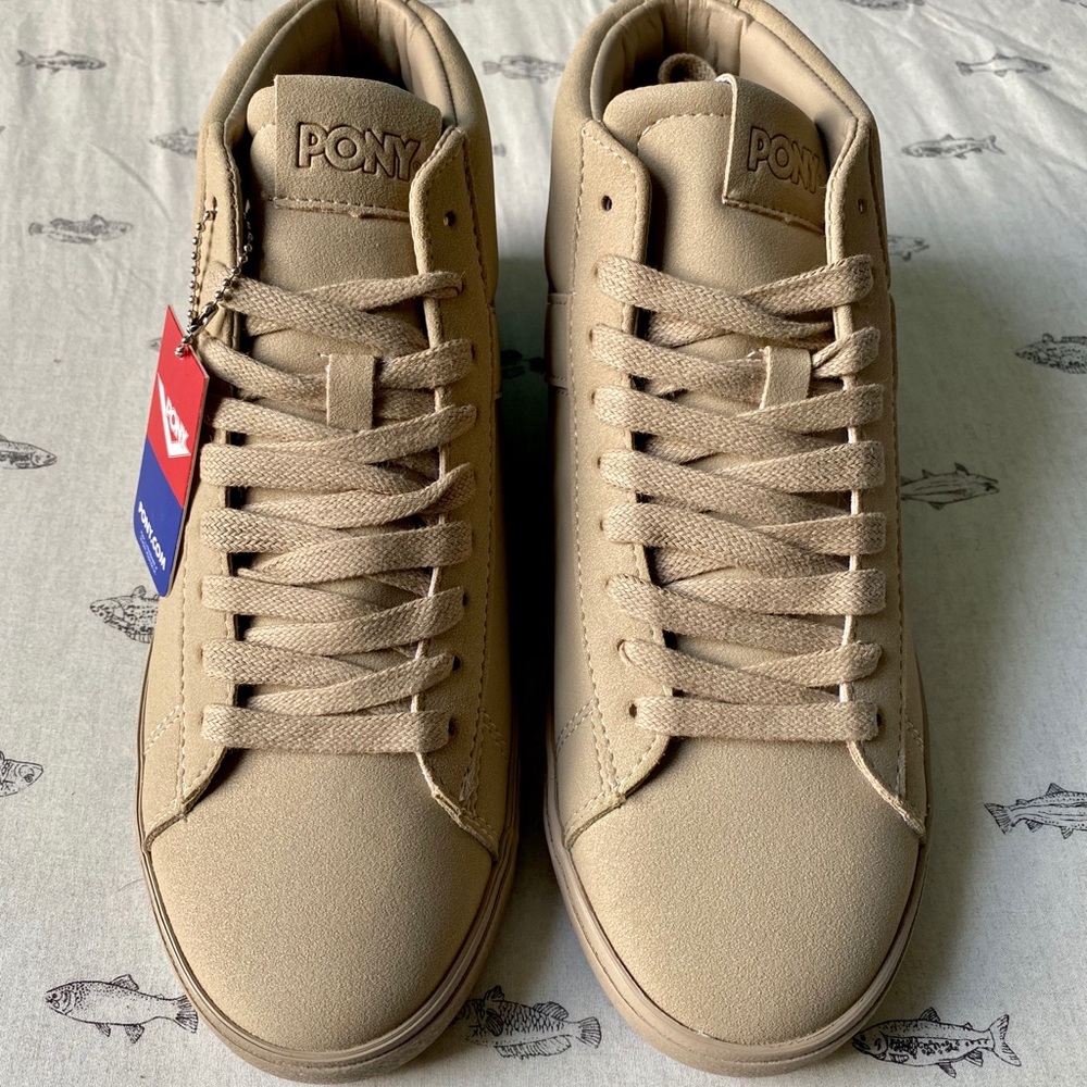 Pony Topstar Hi Chromatic Suede - Beige, 8.0